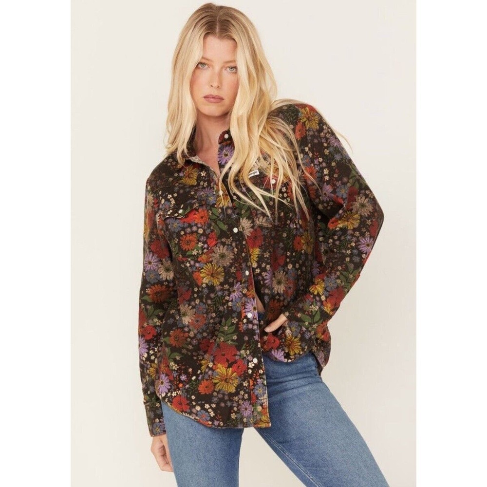 Wranglers Heritage Sz XLarge Long Sleeve Pearl Snap Western Shirt Floral Spring